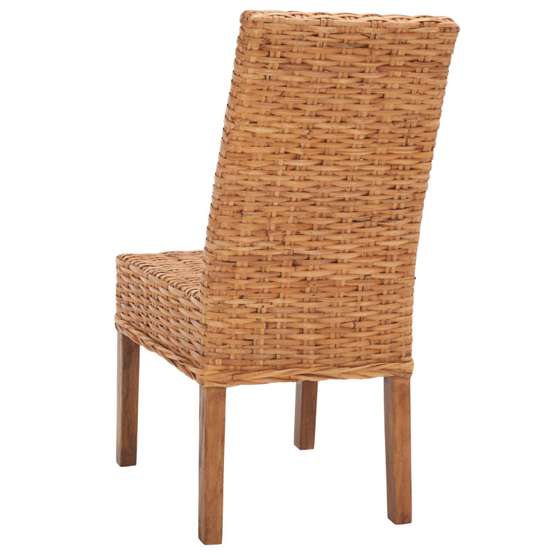 Parsons Transitional Honey Oak Cane Side Chair