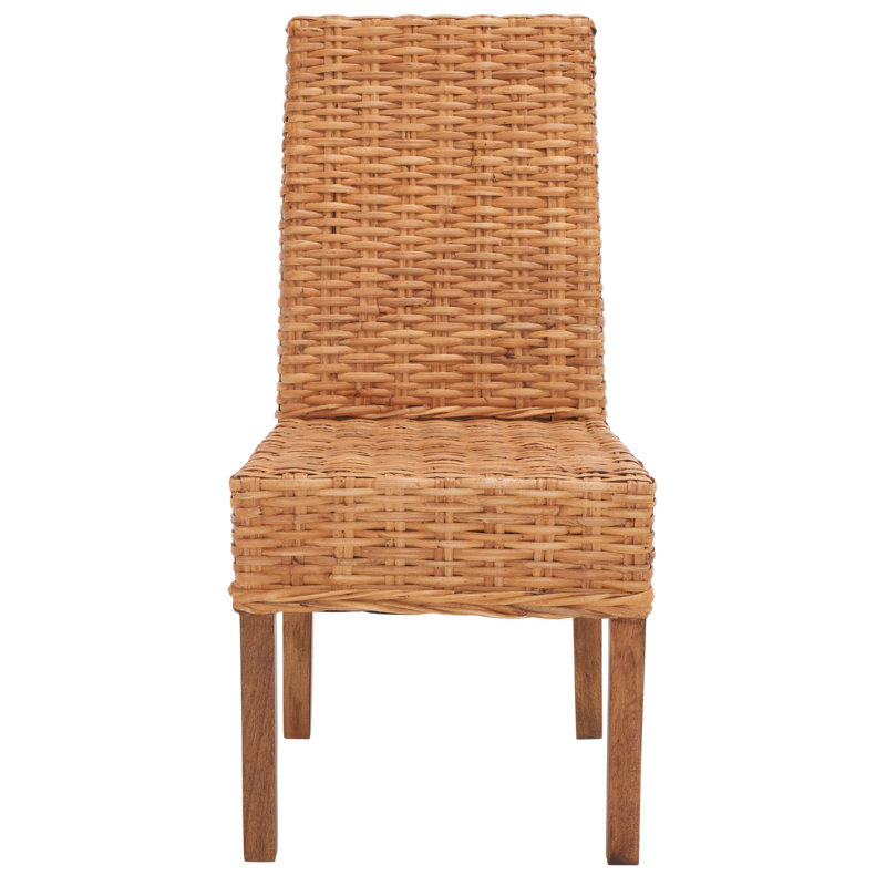 Parsons Transitional Honey Oak Cane Side Chair
