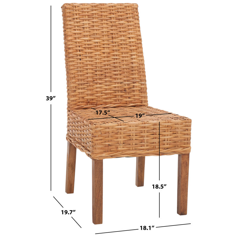 Parsons Transitional Honey Oak Cane Side Chair