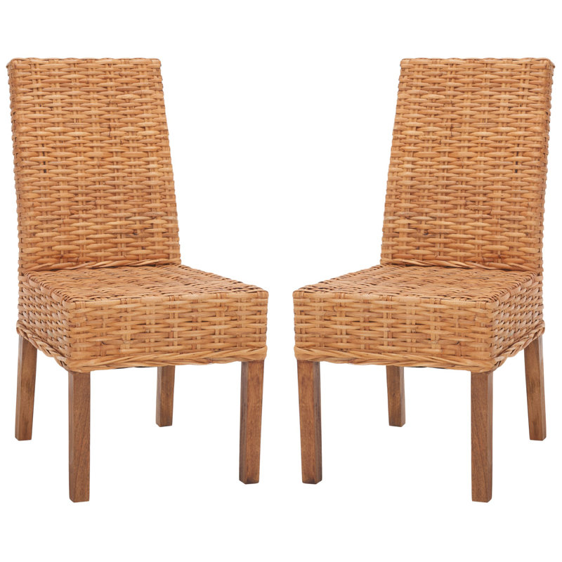 Parsons Transitional Honey Oak Cane Side Chair