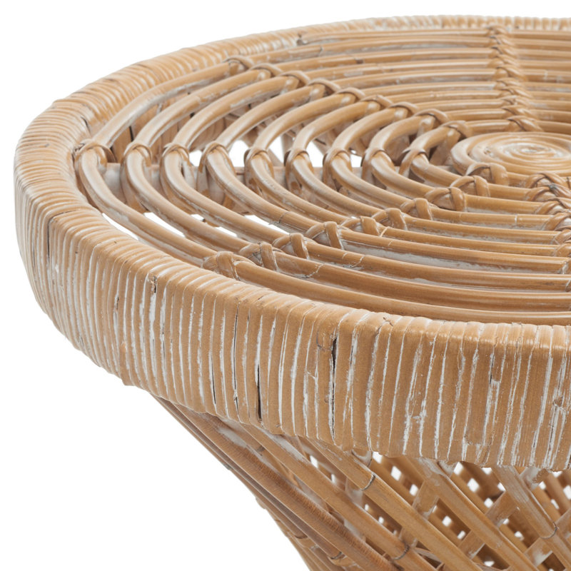 24" Transitional Gray Round Wood Accent Table