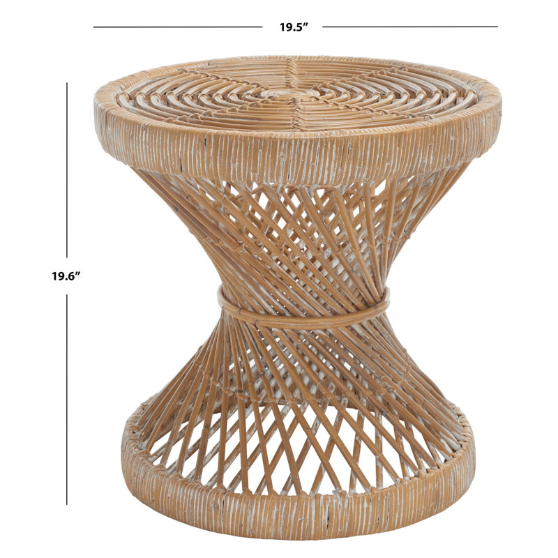 24" Transitional Gray Round Wood Accent Table