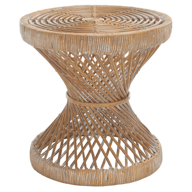 24" Transitional Gray Round Wood Accent Table