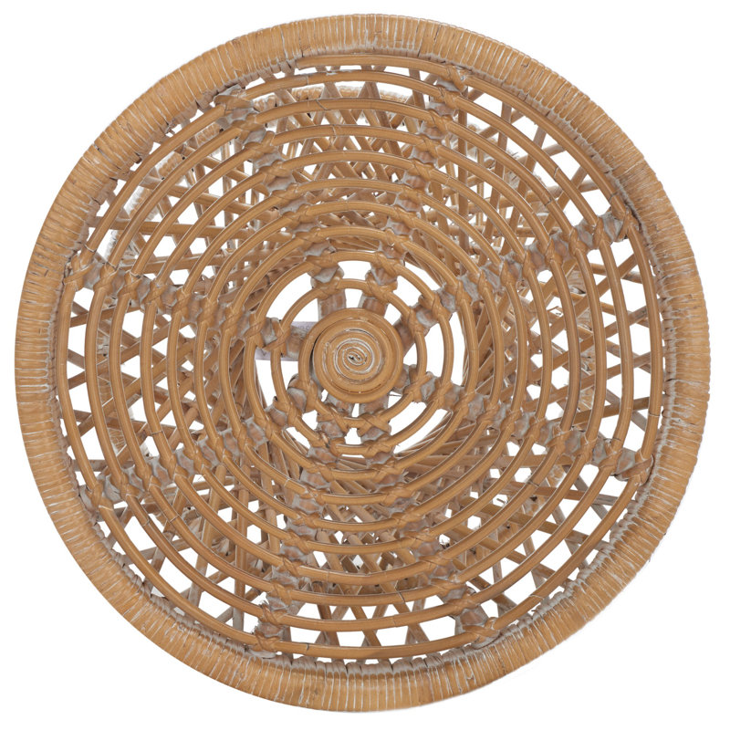 24" Transitional Gray Round Wood Accent Table
