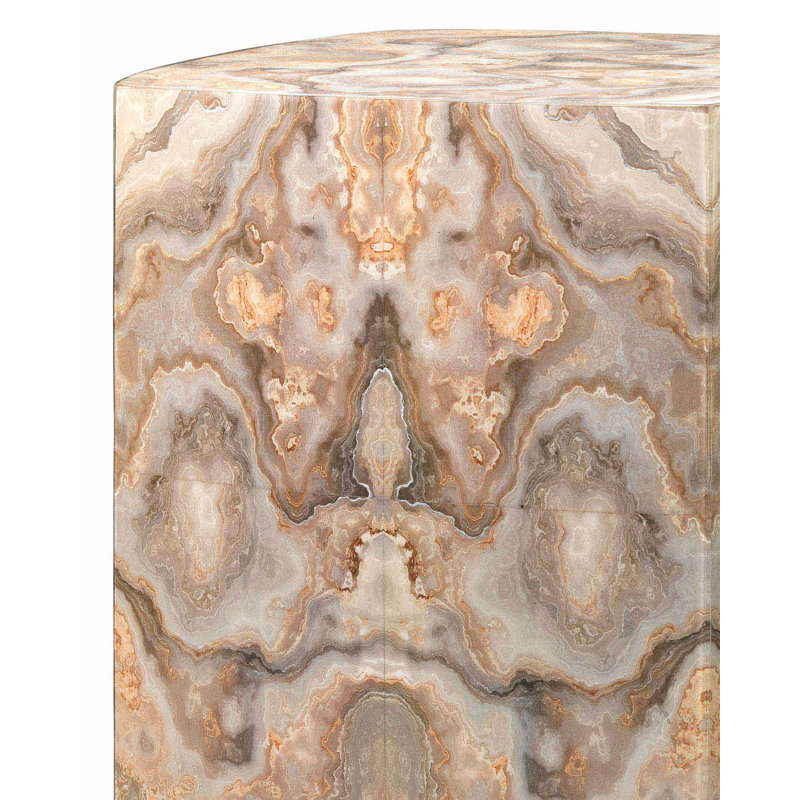 Square Multicolor MDF and Resin Bohemian Side Table