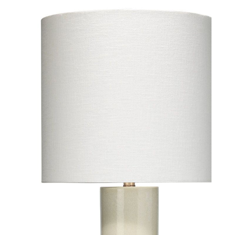 Cream Ceramic Table Lamp with Off-White Linen Shade