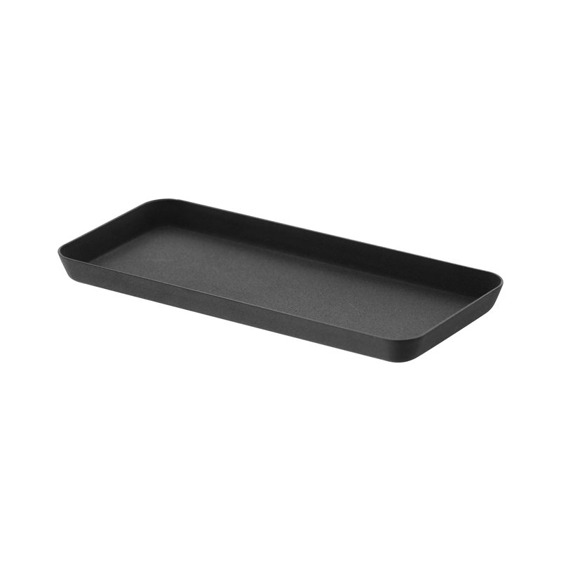 Sleek Black Steel Space-Saving Vanity Tray, 4" x 8.5"