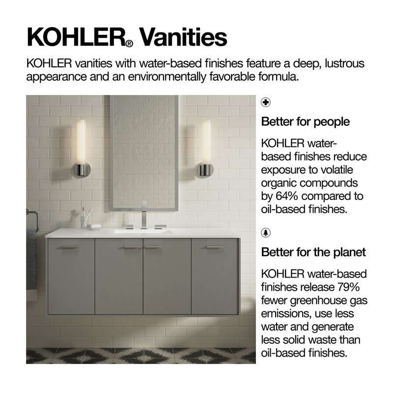 Mohair Grey 48" Wall-Mounted Single Vanity with White Top