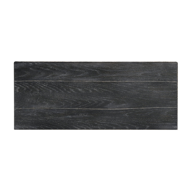 Black Rustic 3-Drawer Rubberwood Accent Chest