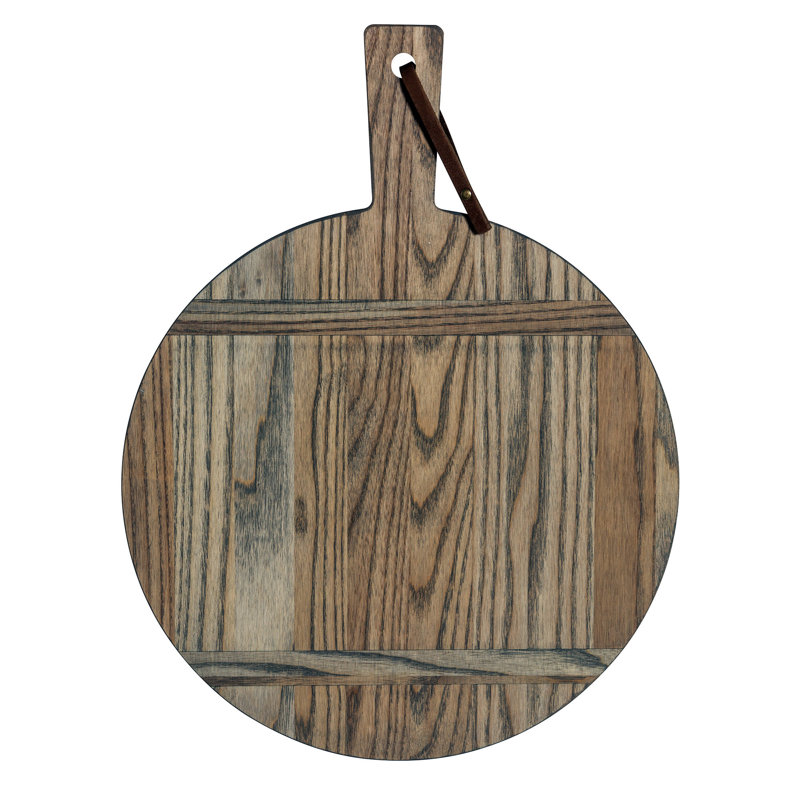 Small Round Ash Wood Cutting Board with Handle