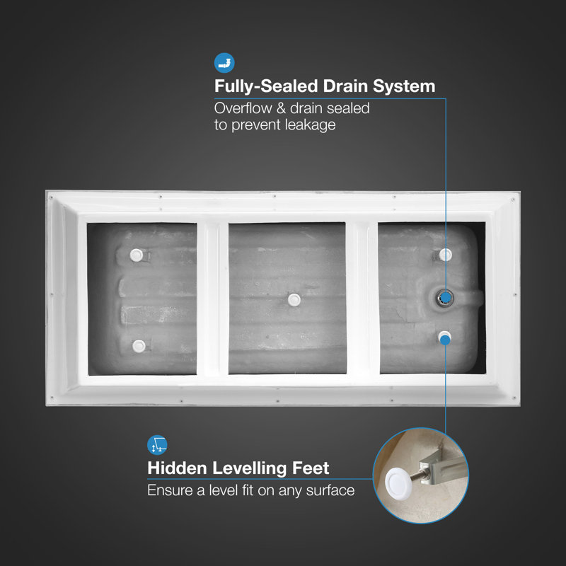 Hudson 69'' White Acrylic Freestanding Soaking Bathtub