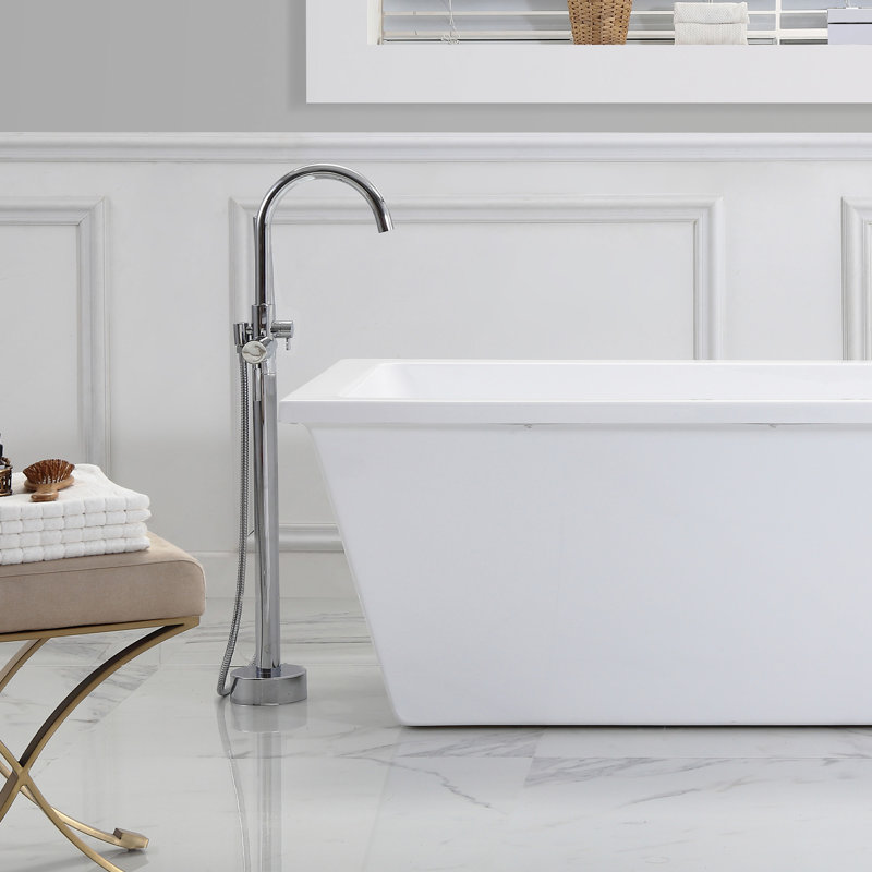 Hudson 69'' White Acrylic Freestanding Soaking Bathtub