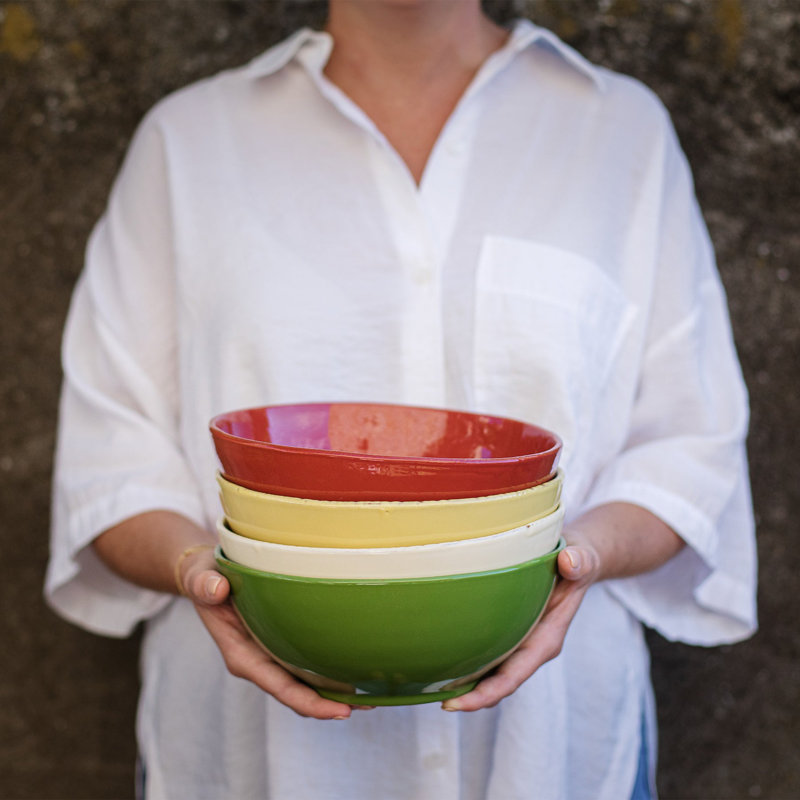 Saffron Yellow Terra Cotta Cereal Bowl, 6" Diameter