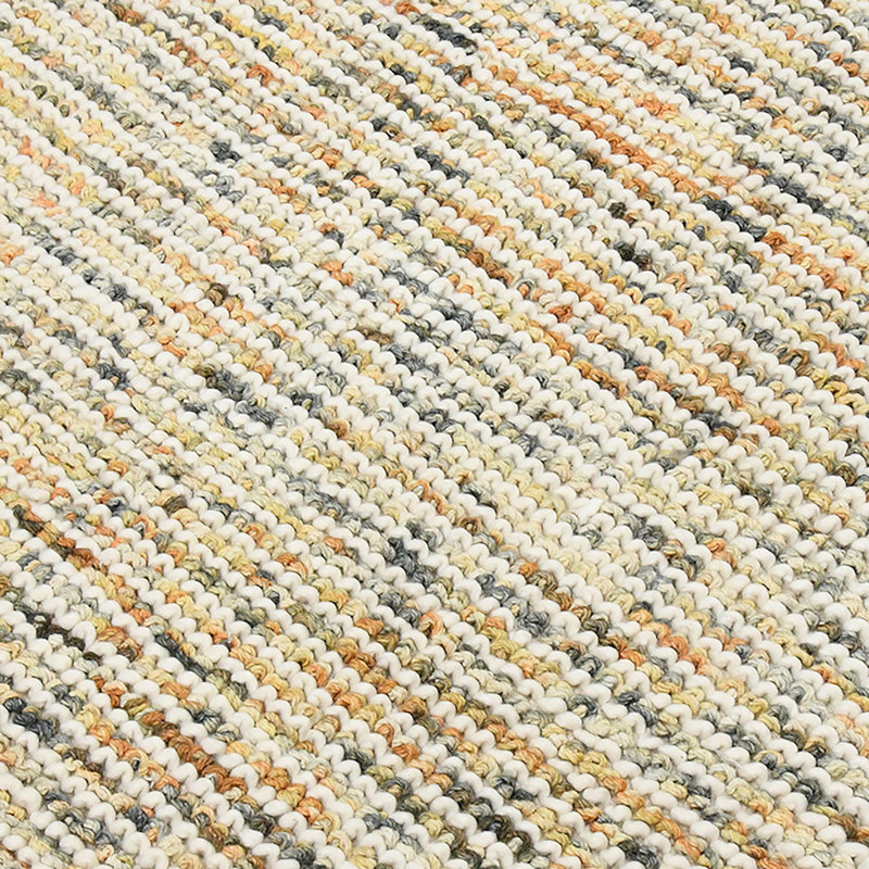 Handmade 5' x 7' Orange Stripe Wool Area Rug