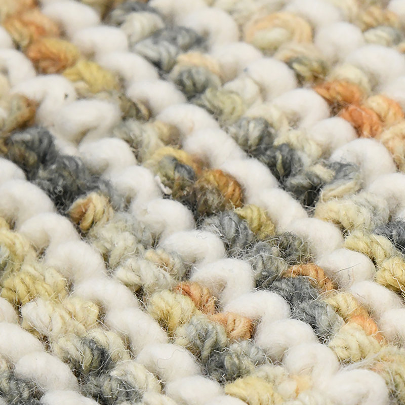 Handmade 5' x 7' Orange Stripe Wool Area Rug