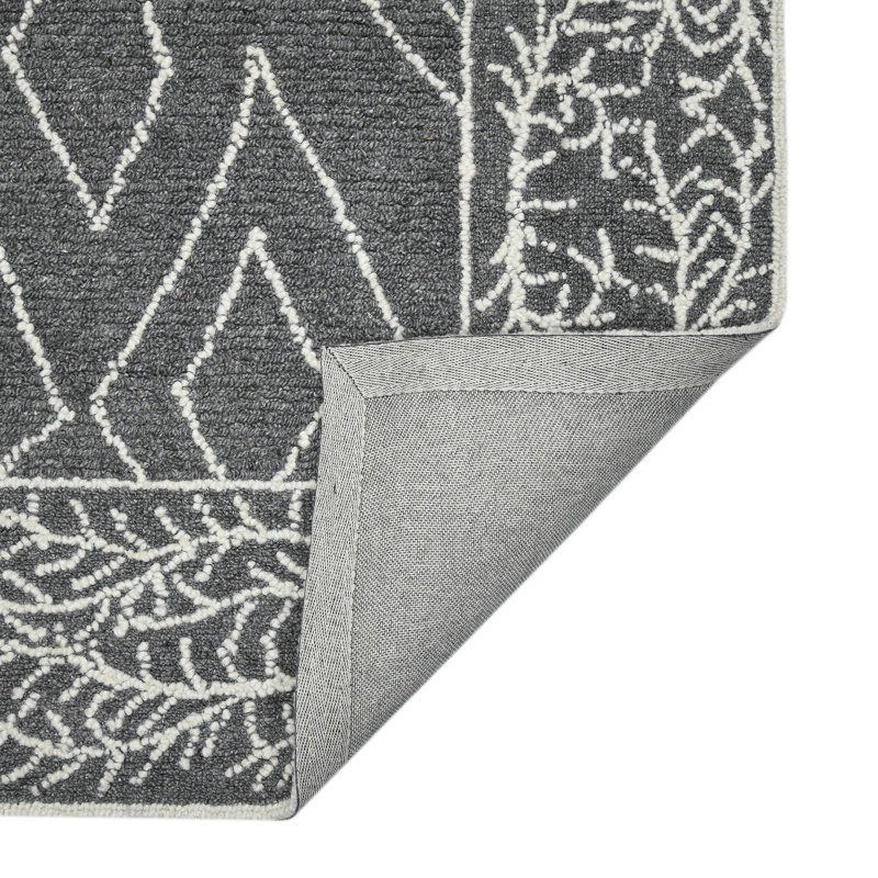 Amer Elegance Dark Gray Tufted Wool 9'x13' Handmade Area Rug
