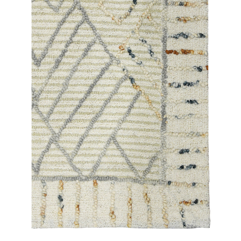 Amer Drayton Ivory Hand-Hooked Wool Area Rug 8'x10'