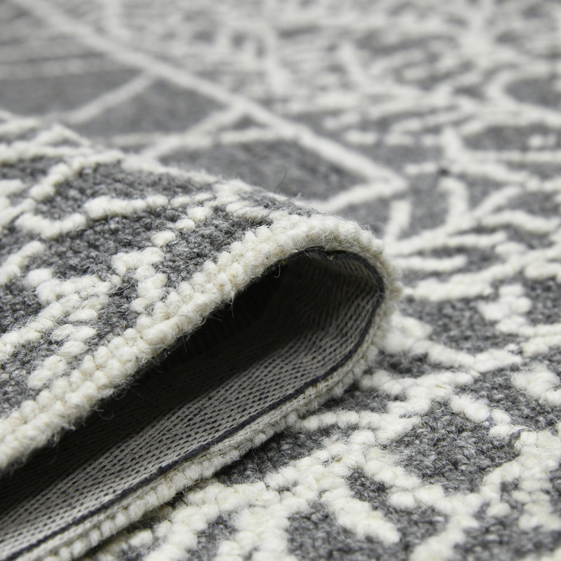 Amer Elegance Dark Gray Tufted Wool 9'x13' Handmade Area Rug