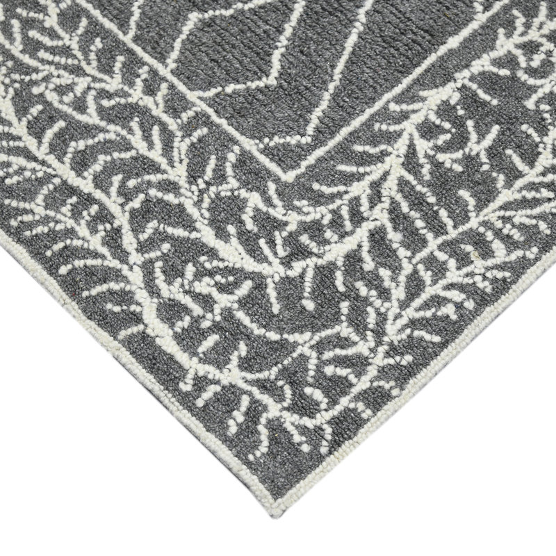 Amer Elegance Dark Gray Tufted Wool 9'x13' Handmade Area Rug