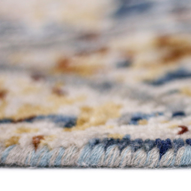 Bristol Blue Hand-Knotted Wool 2' x 3' Area Rug