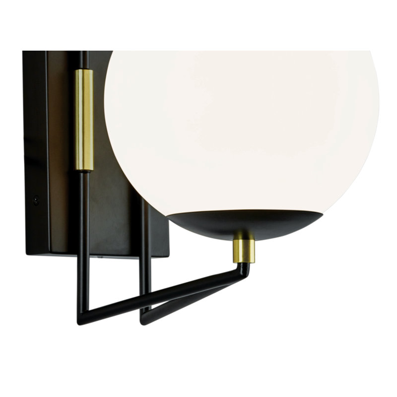 Cosmos 12.38" Black and Satin Brass Solar LED Sconce