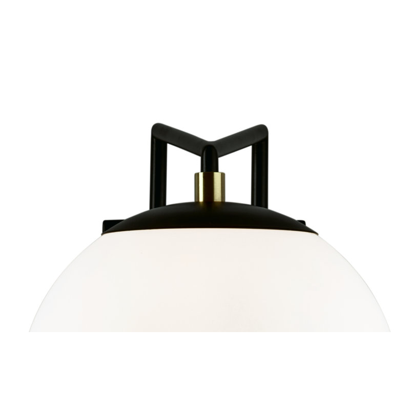 Cosmos 12.38" Black and Satin Brass Solar LED Sconce