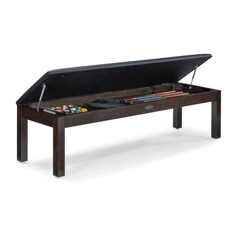 Espresso Hardwood Centennial Storage Bench with Black Cushion