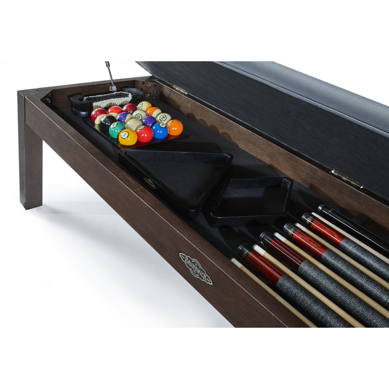 Espresso Hardwood Centennial Storage Bench with Black Cushion