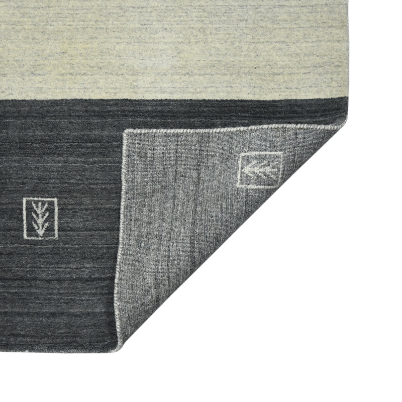 Handmade Gray Stripe Wool Viscose 4' x 6' Area Rug