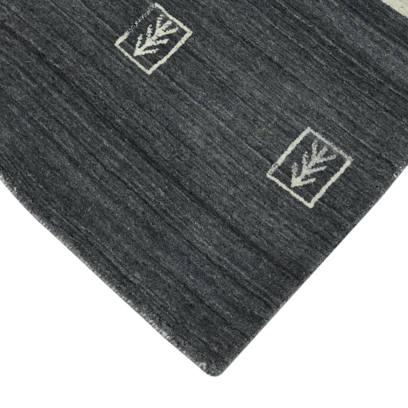 Handmade Gray Stripe Wool Viscose 4' x 6' Area Rug