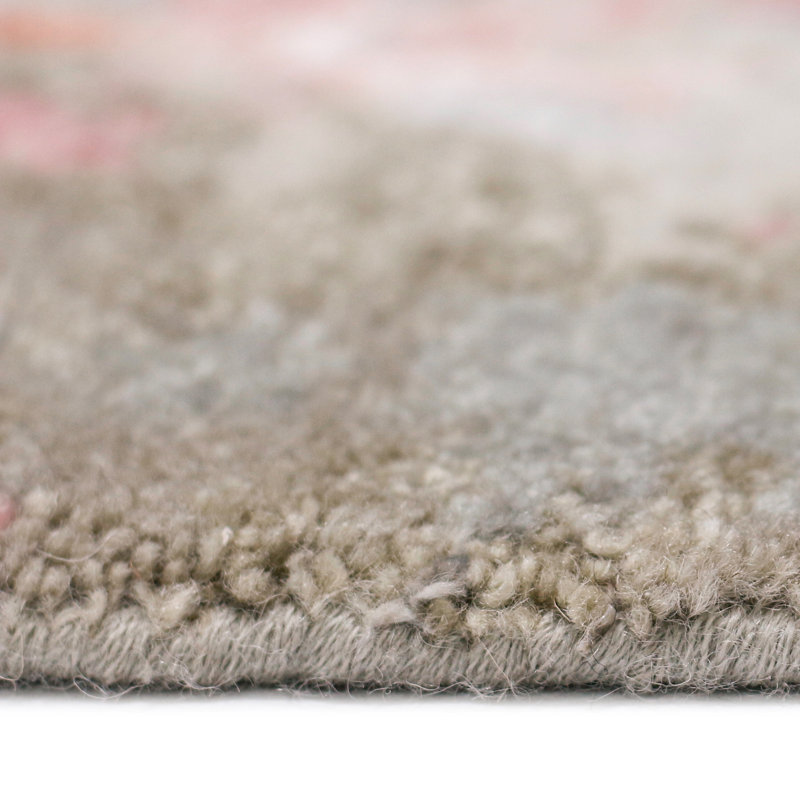 Serena Hand-Knotted Gray Abstract Wool-Viscose Rug, 10'x14'