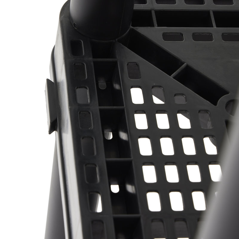 Sleek 5-Shelf Black Plastic Ventilated Storage Organizer, 32"x14"