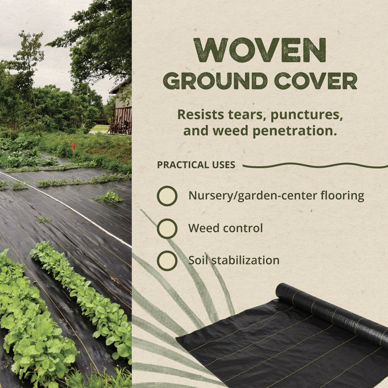 Sunbelt 3.2-Oz Black Polypropylene Weed Barrier Ground Cover, 37in x 8ft