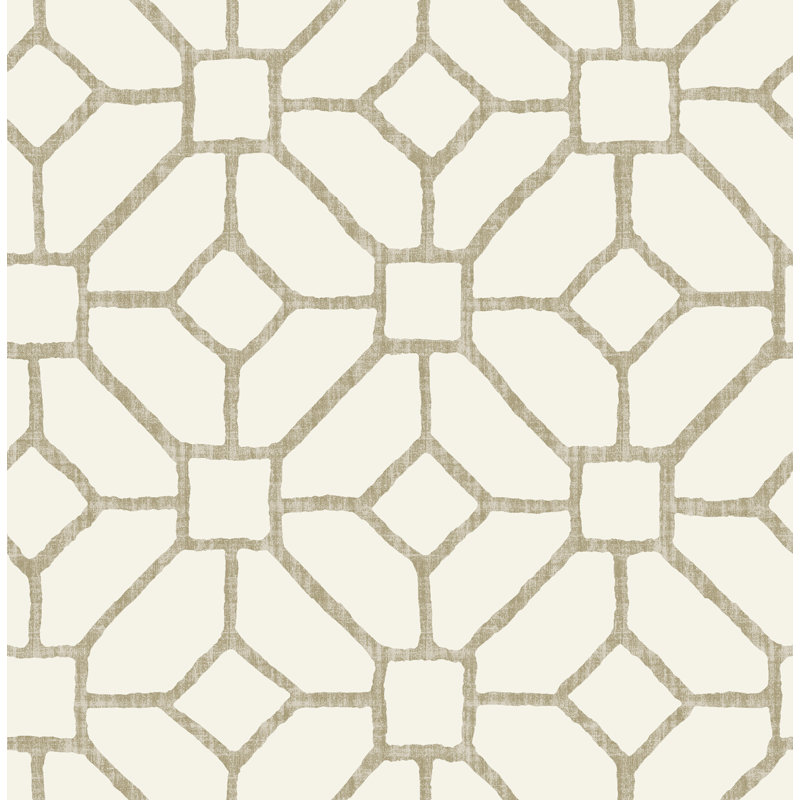 Addis Beige Geometric Trellis Non-Pasted Wallpaper