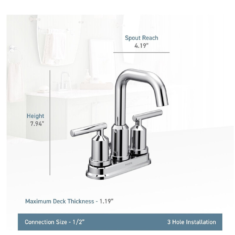 Moen Chrome Two-Handle High Arc Bathroom Sink Faucet