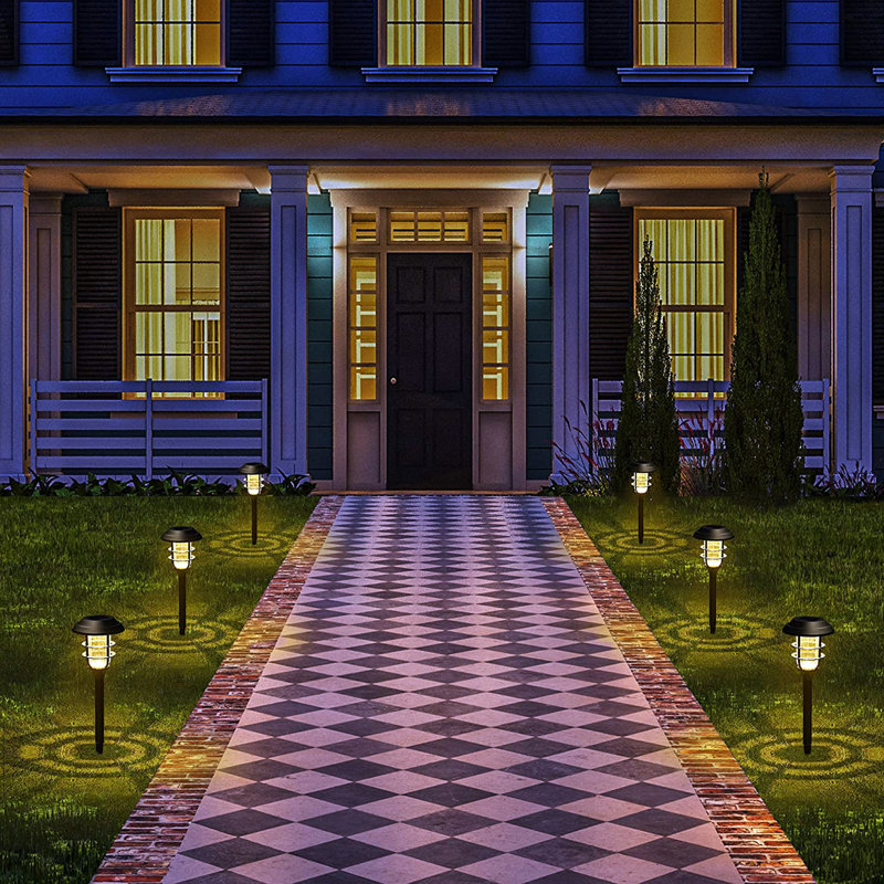 Clear Plastic Solar LED Pathway Lights with Dusk-to-Dawn Sensor, 8-Pack