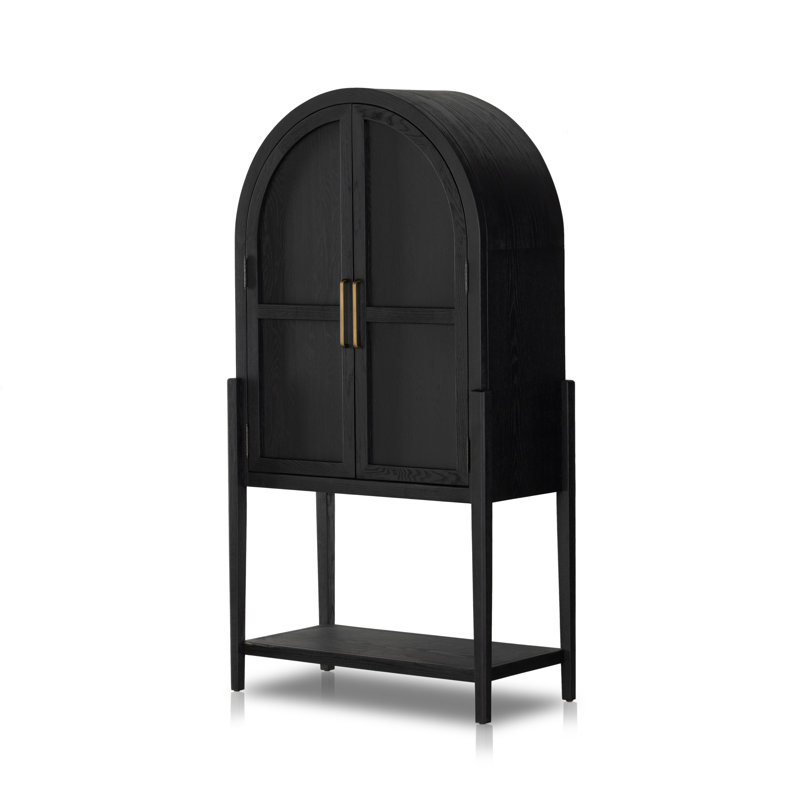 Tolle Black Contemporary 2-Door Arched Armoire
