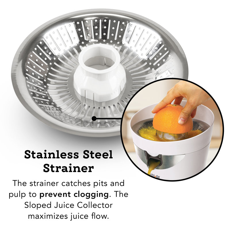 White Electric Stainless Steel Citrus Juicer