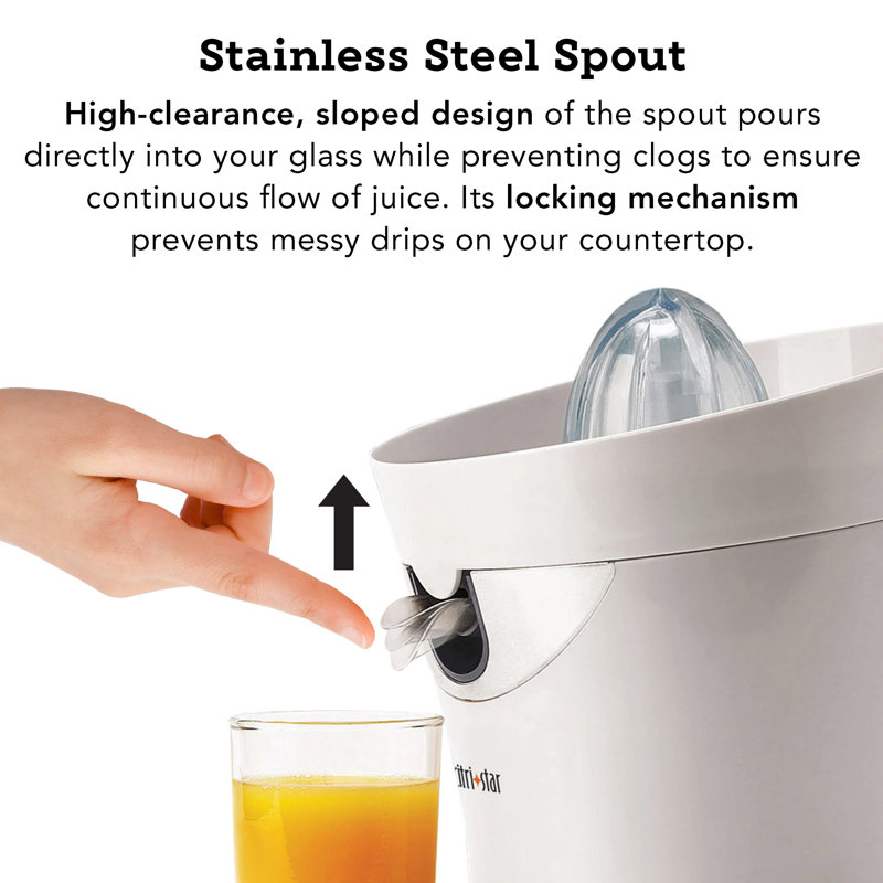 White Electric Stainless Steel Citrus Juicer