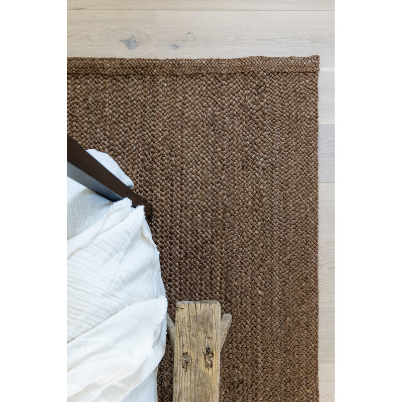 Cassis Walnut Braided Handwoven Jute Area Rug - Round 6' x 9'