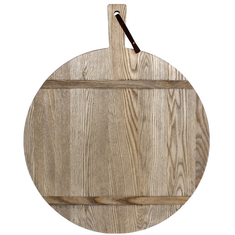 Large Driftwood Finish Ash Wood Round Cutting Board
