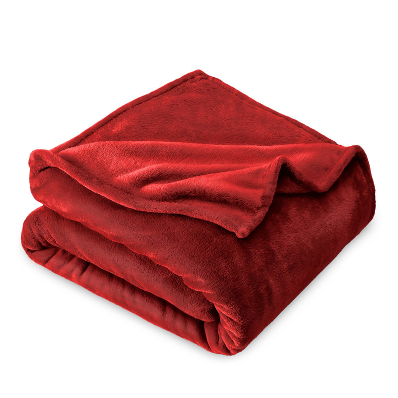 Luxurious King-Sized Red Microplush Fleece Throw Blanket