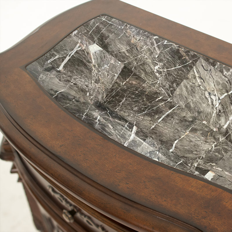 Windsor Court Vintage Brown Marble Top Nightstand