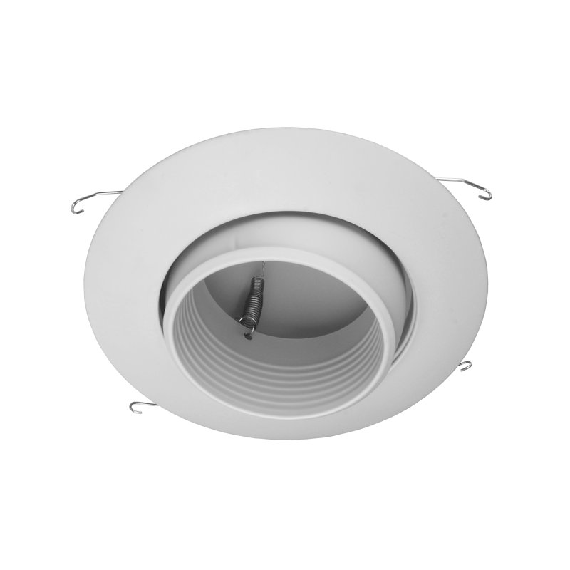 6-Inch White Adjustable Recessed Eyeball Trim with Baffle