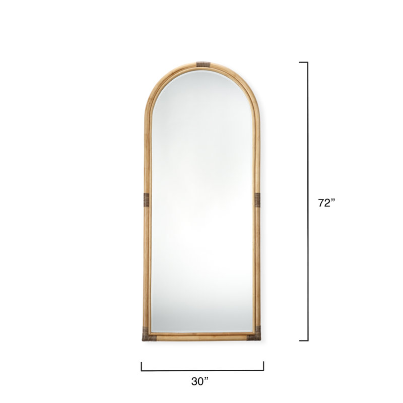 Natural Rattan Full Length Floor Mirror with MDF Backing