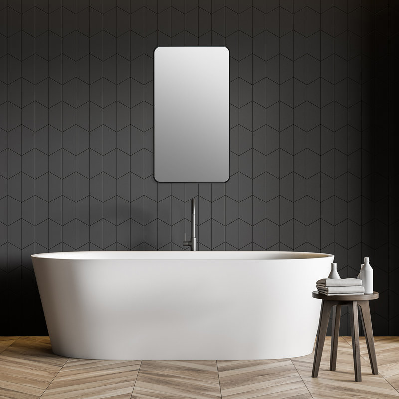 Elegante 36" Rectangular Silver Bathroom Vanity Mirror