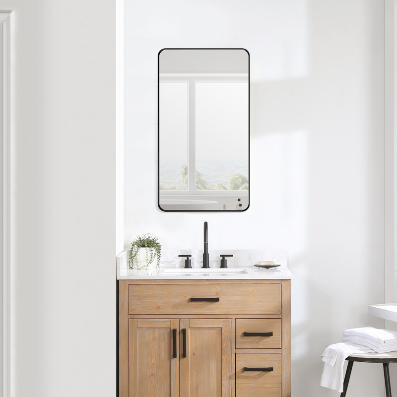 Elegante 36" Rectangular Silver Bathroom Vanity Mirror