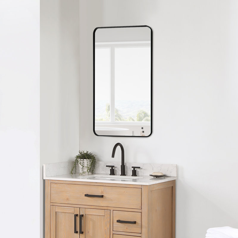 Elegante 36" Rectangular Silver Bathroom Vanity Mirror