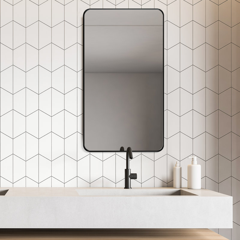 Elegante 36" Rectangular Silver Bathroom Vanity Mirror