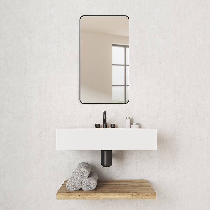 Elegante 36" Rectangular Silver Bathroom Vanity Mirror